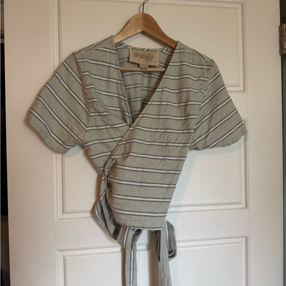 Ace & Jig Striped Sierra Wrap Top in Skipper